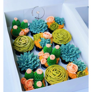 Beautifully crafted cactus-themed cupcakes. Melbourne online delivery available. Perfect for gifts & special occasions