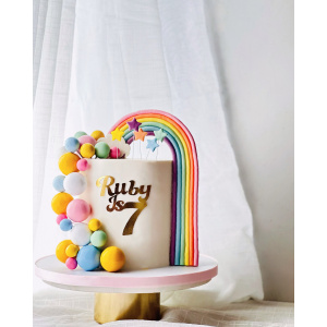 Colorful kids birthday cake rainbow theme made in Melbourne