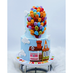 Colorful kids birthday cake with Up inspired theme made in Melbourne