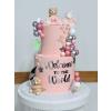 pink teddy birthday cake